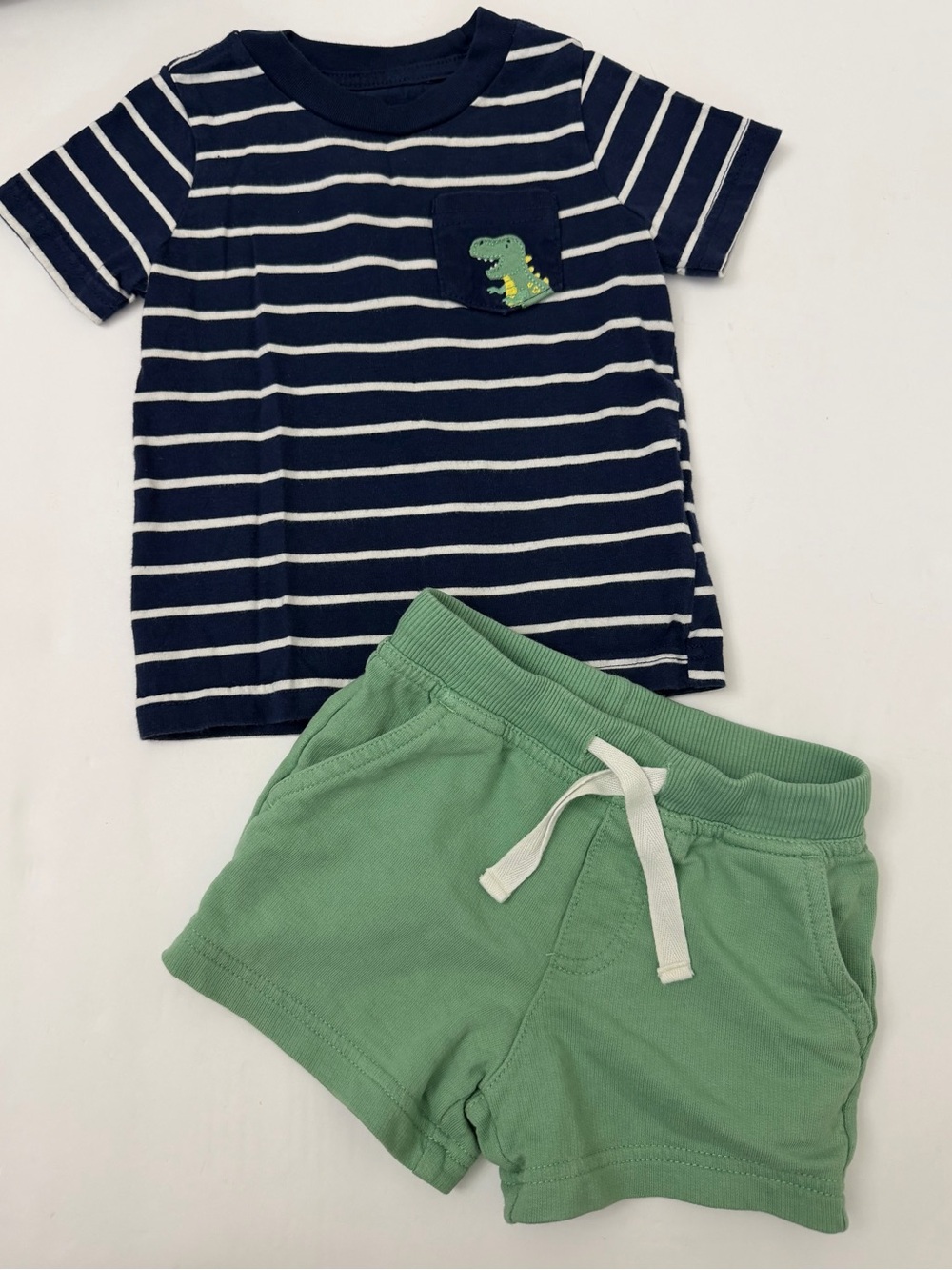 Toddler Green Pull-On Shorts with Drawstring